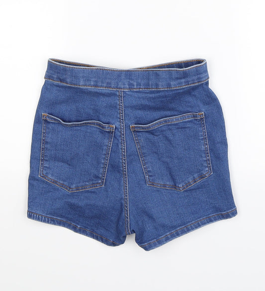 Topshop Womens Blue  Denim Hot Pants Shorts Size 8
