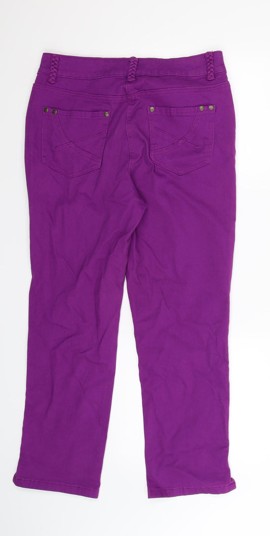 Soon Womens Purple  Denim Straight Jeans Size 10 L25 in