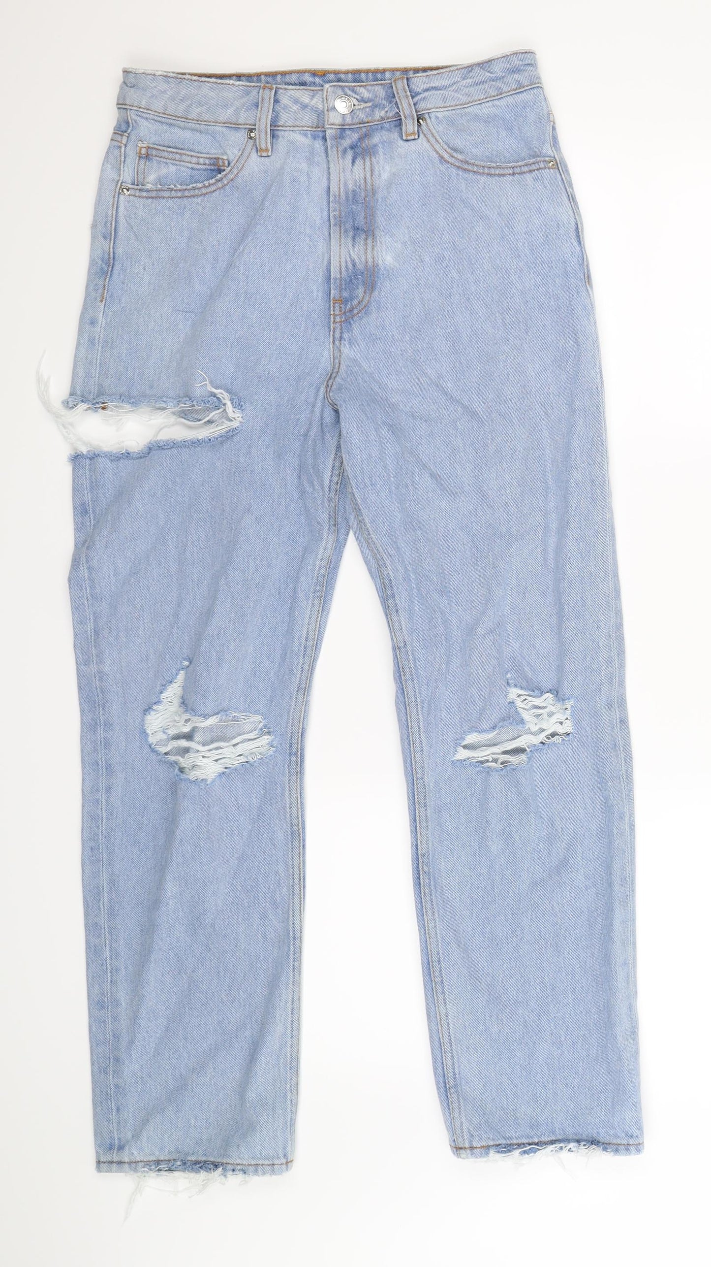 Womens UK Size 10 Preworn Regular Fit Straight Blue Jeans