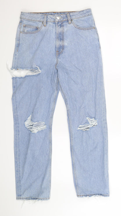 Womens UK Size 10 Preworn Regular Fit Straight Blue Jeans