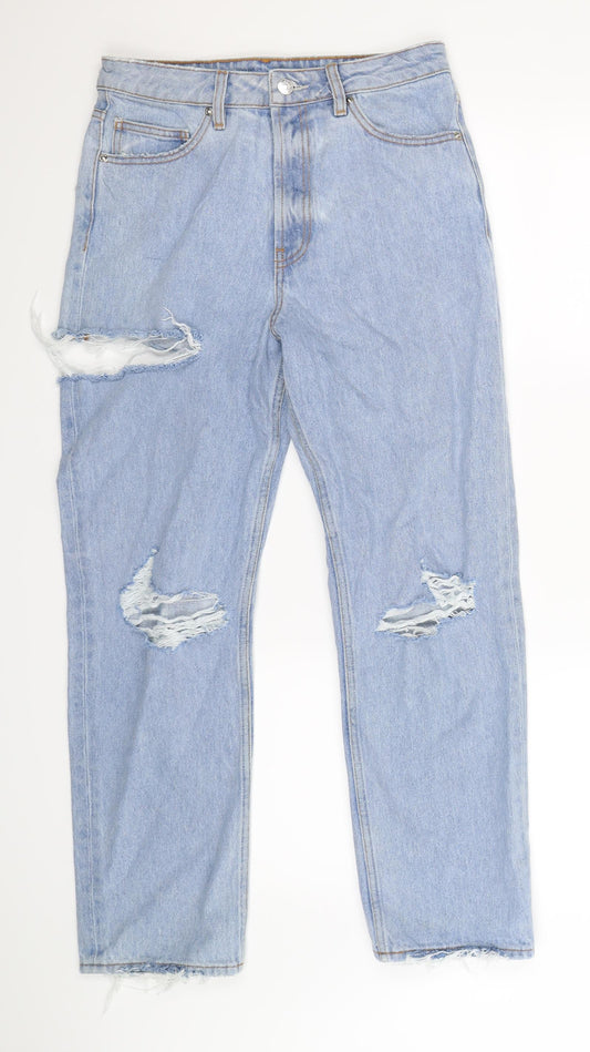Womens UK Size 10 Preworn Regular Fit Straight Blue Jeans