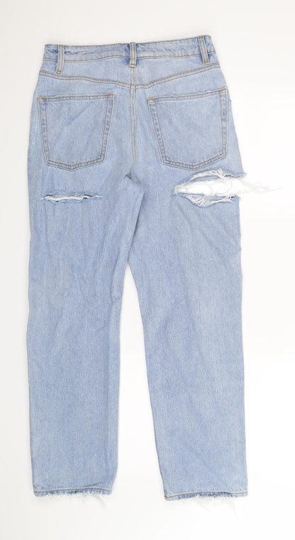Womens UK Size 10 Preworn Regular Fit Straight Blue Jeans