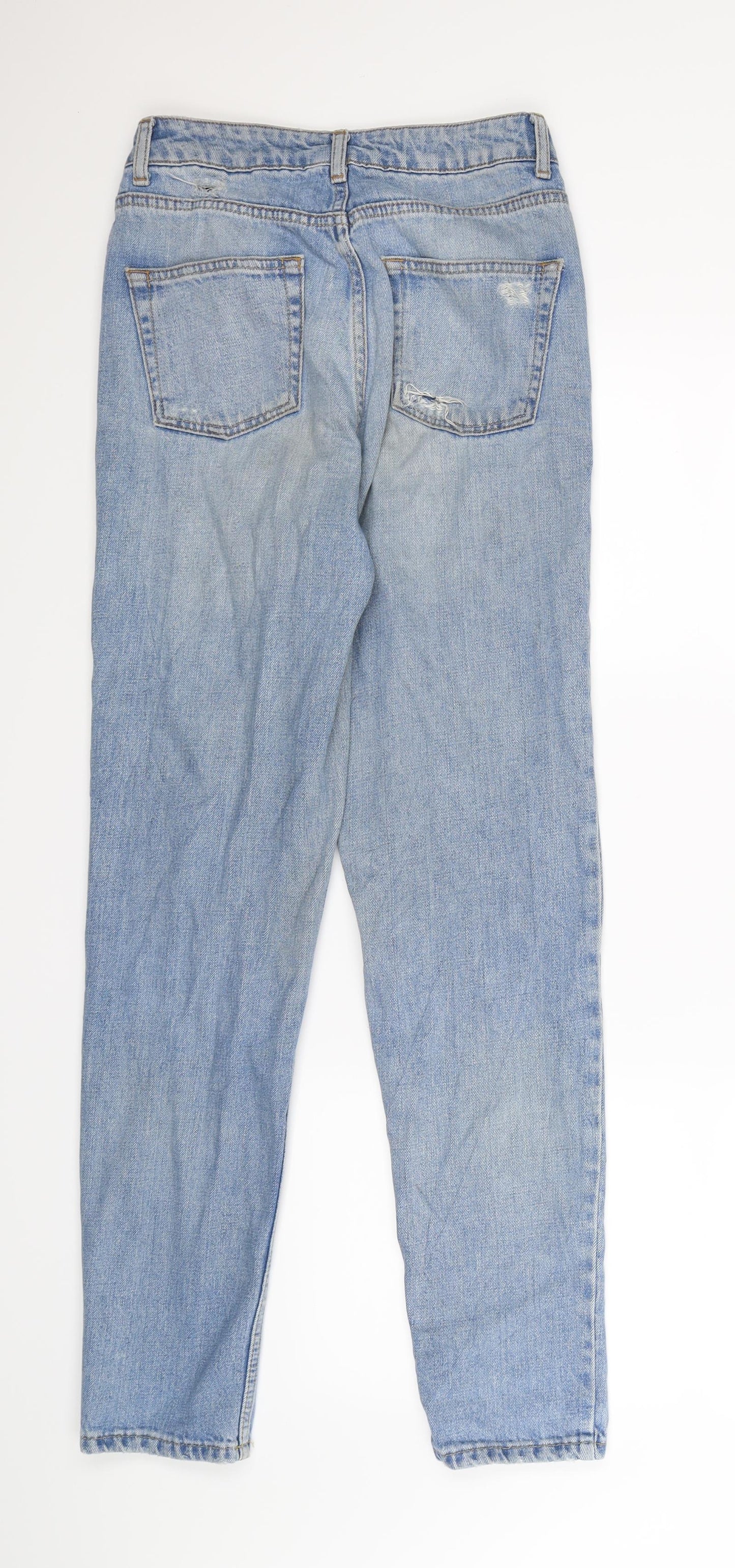 Topshop Womens Blue  Denim Straight Jeans Size 6 L32 in