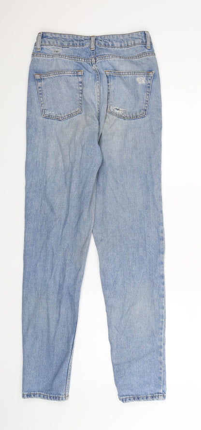 Topshop Womens Blue  Denim Straight Jeans Size 6 L32 in