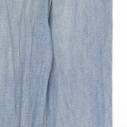 Topshop Womens Blue  Denim Straight Jeans Size 6 L32 in