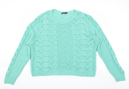 Nastygal Womens Green  Knit Pullover Jumper Size M