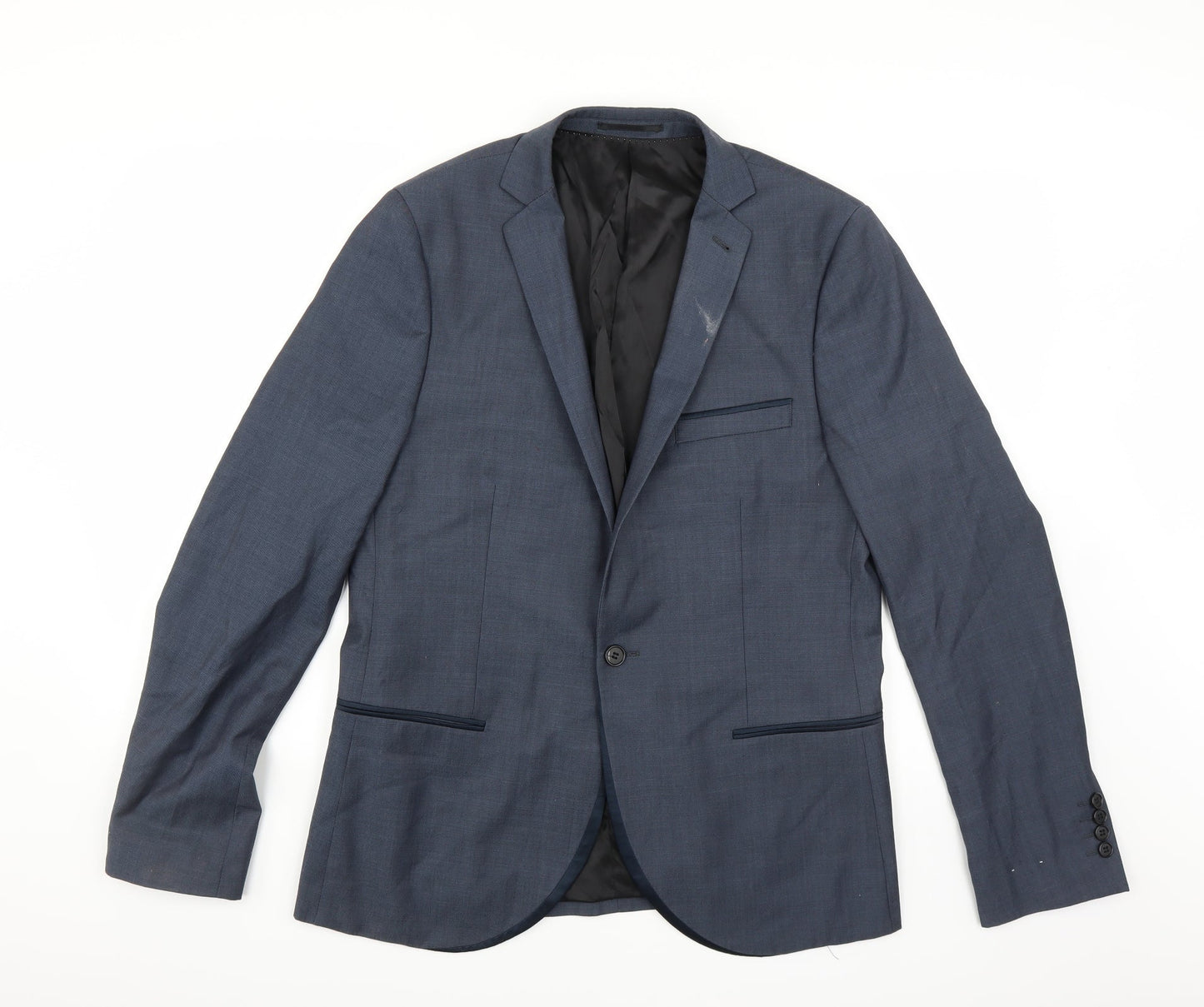 Mens UK Size 42 Topman Regular Blue Suit Jacket