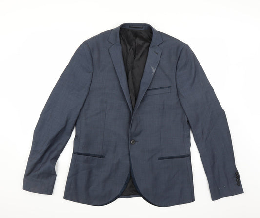 Mens UK Size 42 Topman Regular Blue Suit Jacket