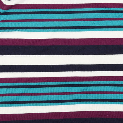 Soon Womens Black Striped  Pullover Jumper Size 16