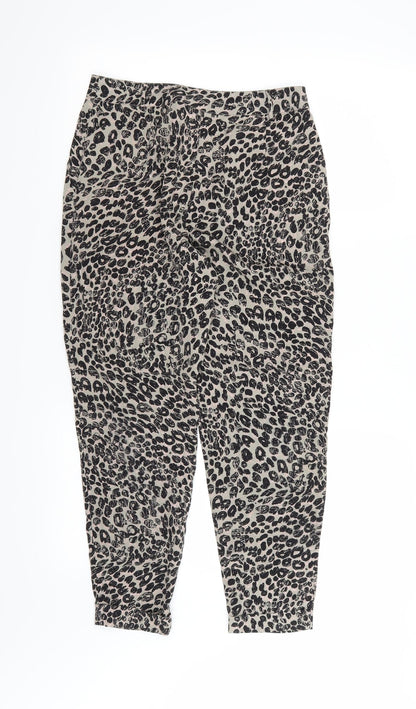 Miss Selfridge Womens Brown Animal Print  Trousers  Size 8 L24 in