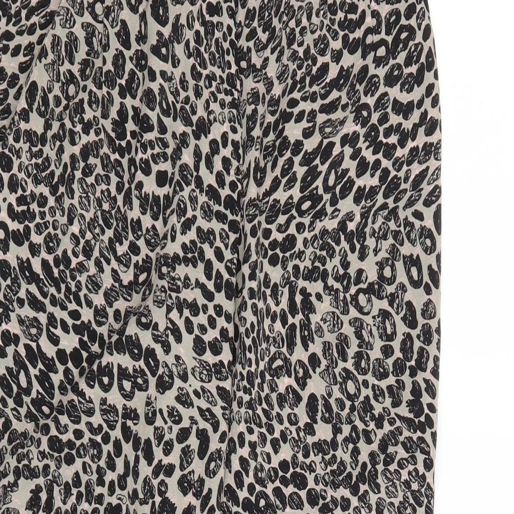 Miss Selfridge Womens Brown Animal Print  Trousers  Size 8 L24 in