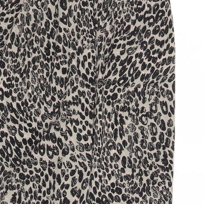 Miss Selfridge Womens Brown Animal Print  Trousers  Size 8 L24 in