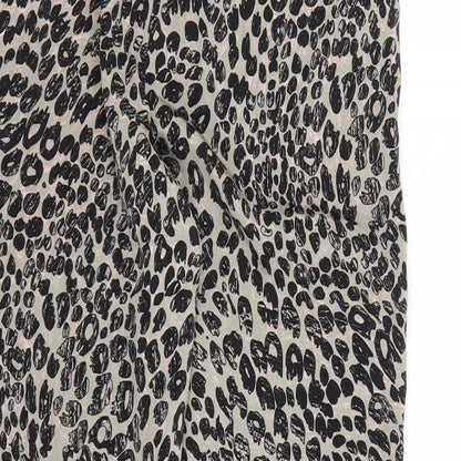 Miss Selfridge Womens Brown Animal Print  Trousers  Size 8 L24 in