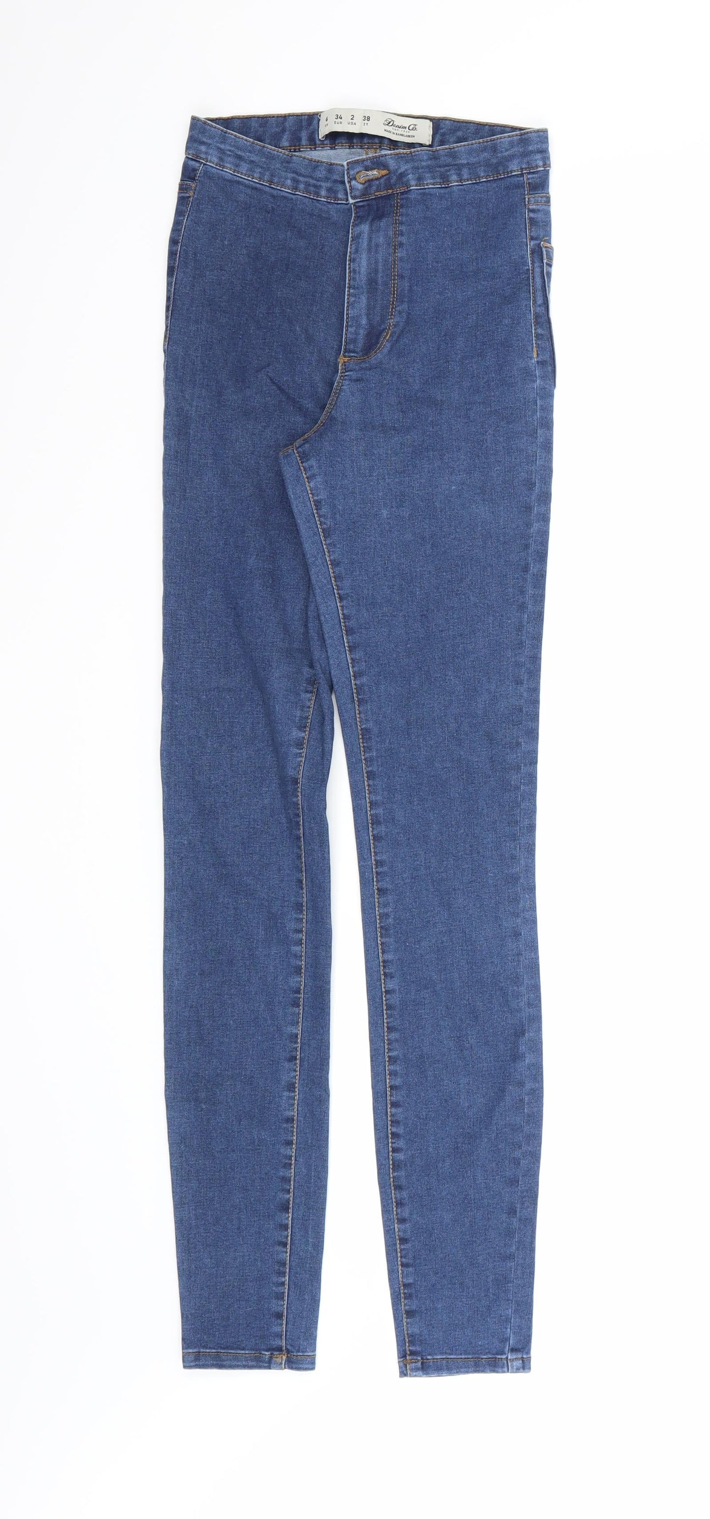 Denim Co. Womens Blue  Denim Skinny Jeans Size 6 L20 in
