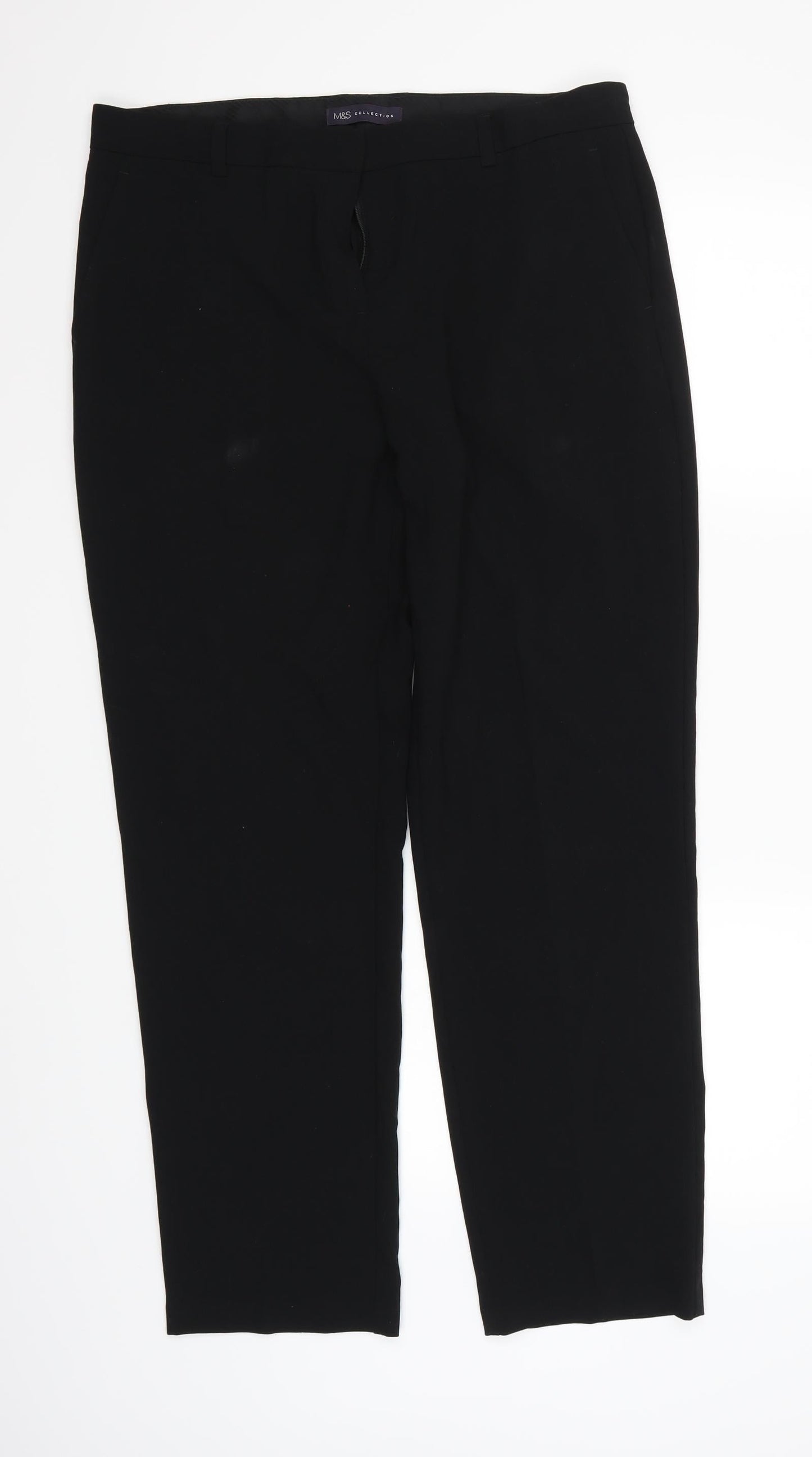 Womens UK Size 14 Marks and Spencer Regular Fit  Black Trousers