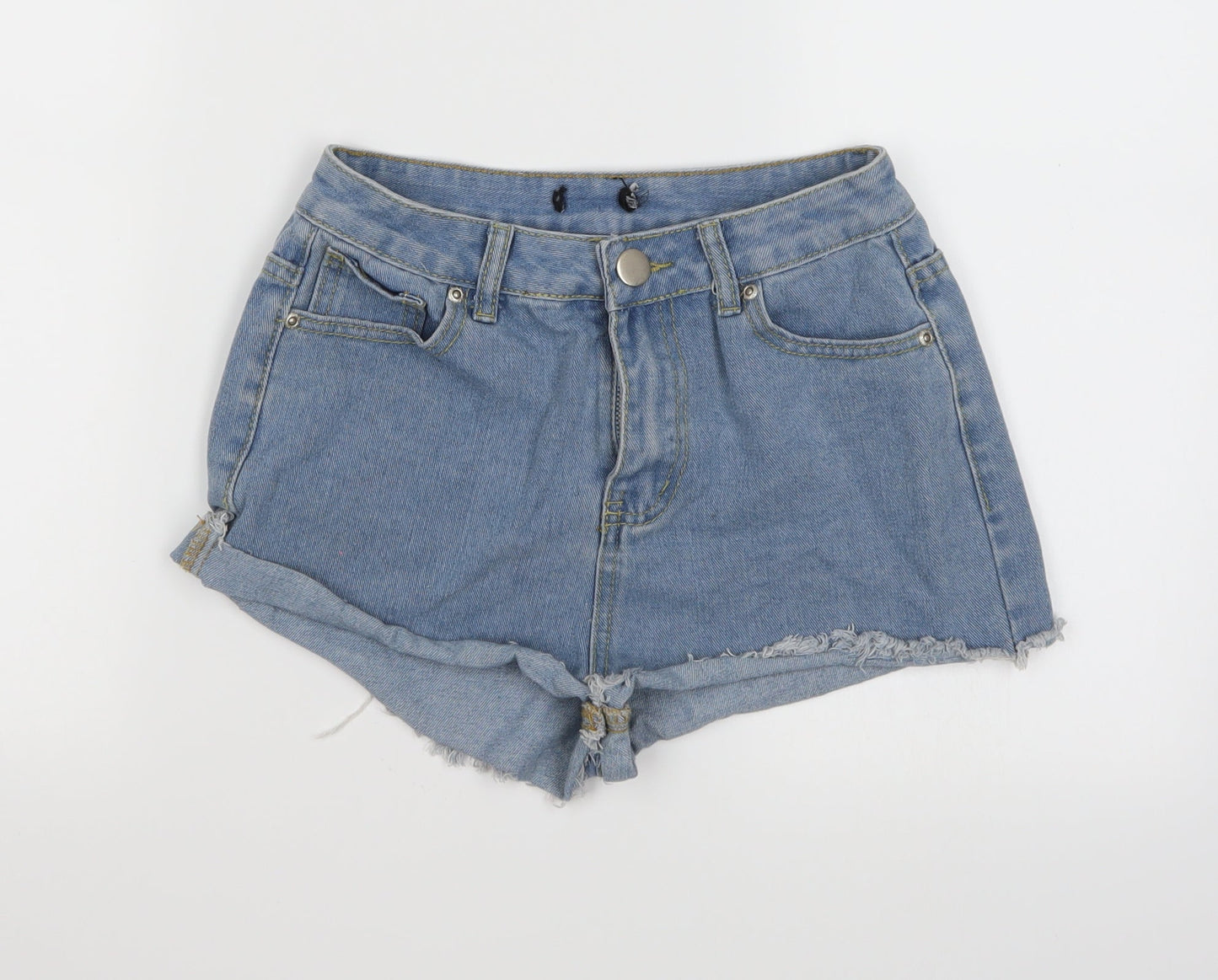 Boohoo Womens Blue  Denim Hot Pants Shorts Size 6