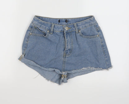 Boohoo Womens Blue  Denim Hot Pants Shorts Size 6