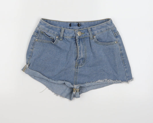 Boohoo Womens Blue  Denim Hot Pants Shorts Size 6