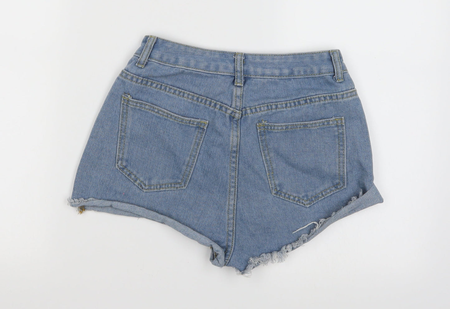 Boohoo Womens Blue  Denim Hot Pants Shorts Size 6