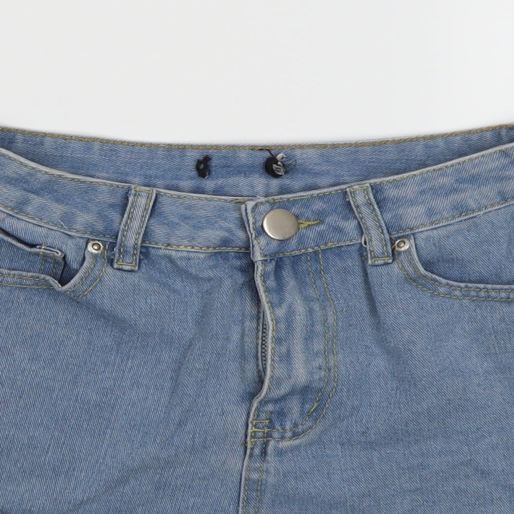 Boohoo Womens Blue  Denim Hot Pants Shorts Size 6