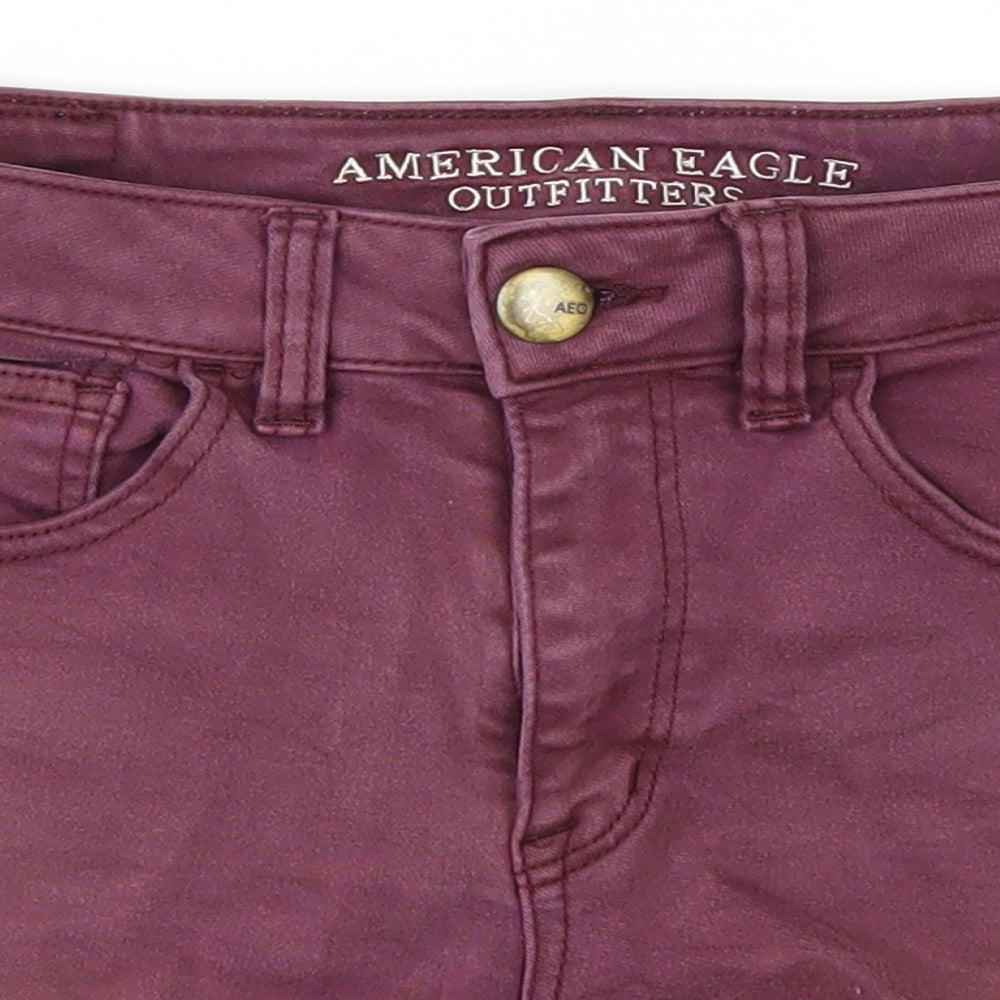 American Eagle Outfitters Womens Purple  Denim Cut-Off Shorts Size 8