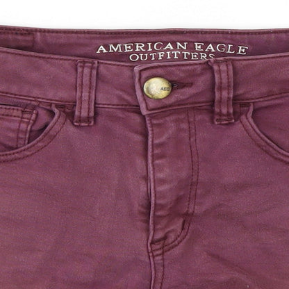 American Eagle Outfitters Womens Purple  Denim Cut-Off Shorts Size 8