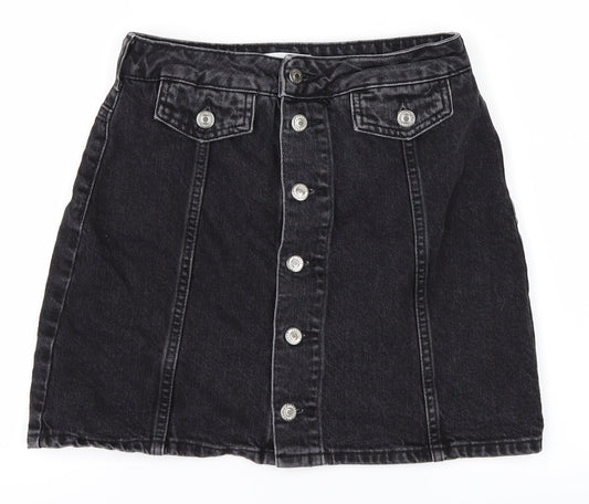 Womens UK Size 8 Topshop A-Line Denim Skirt