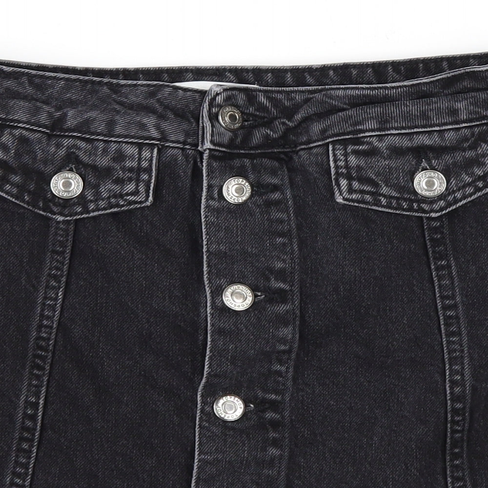 Womens UK Size 8 Topshop A-Line Denim Skirt