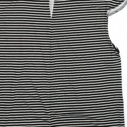 AX Paris Womens Black Striped  Basic T-Shirt Size 12