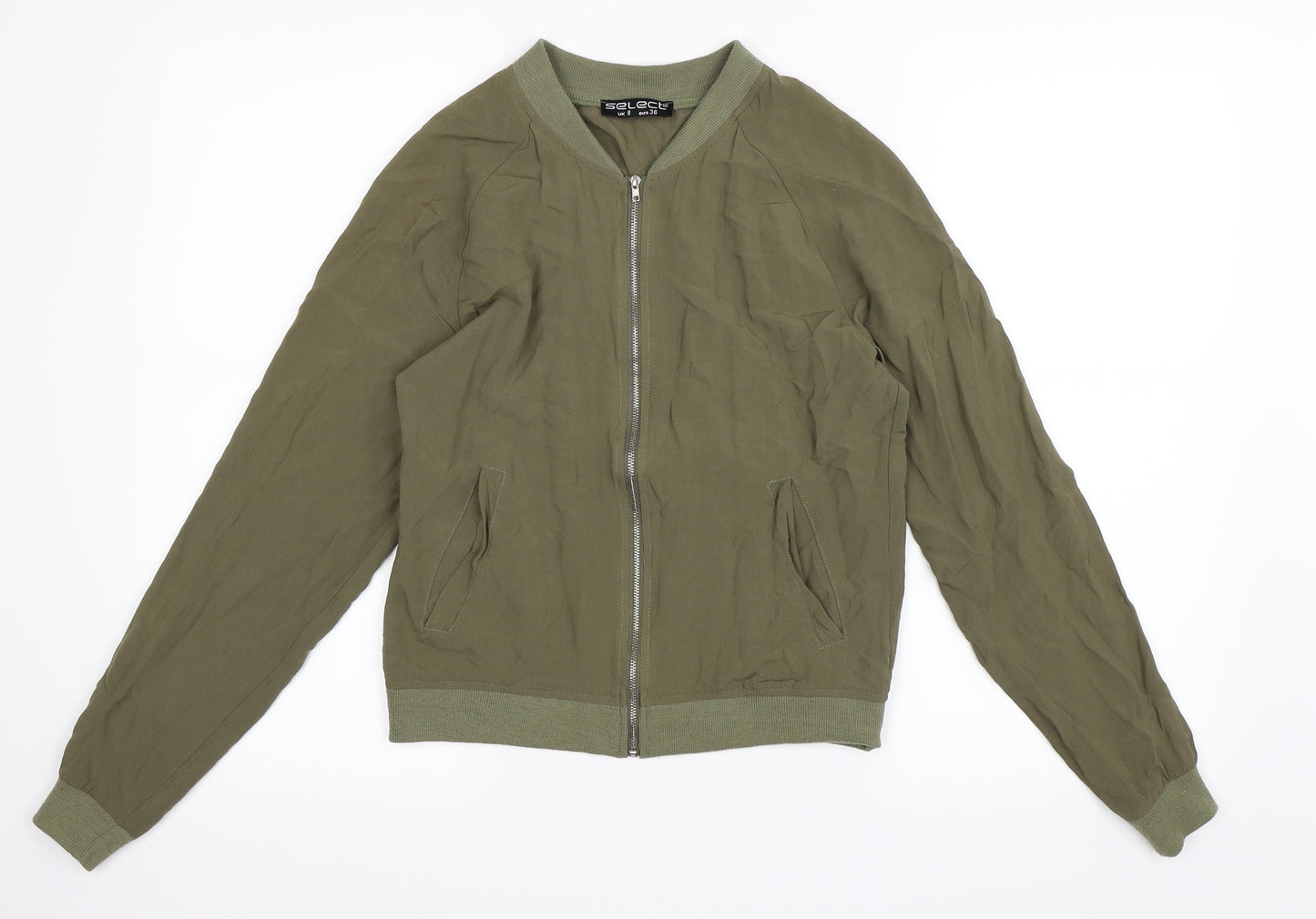 Womens UK Size 8 Select Green Bomber Jacket