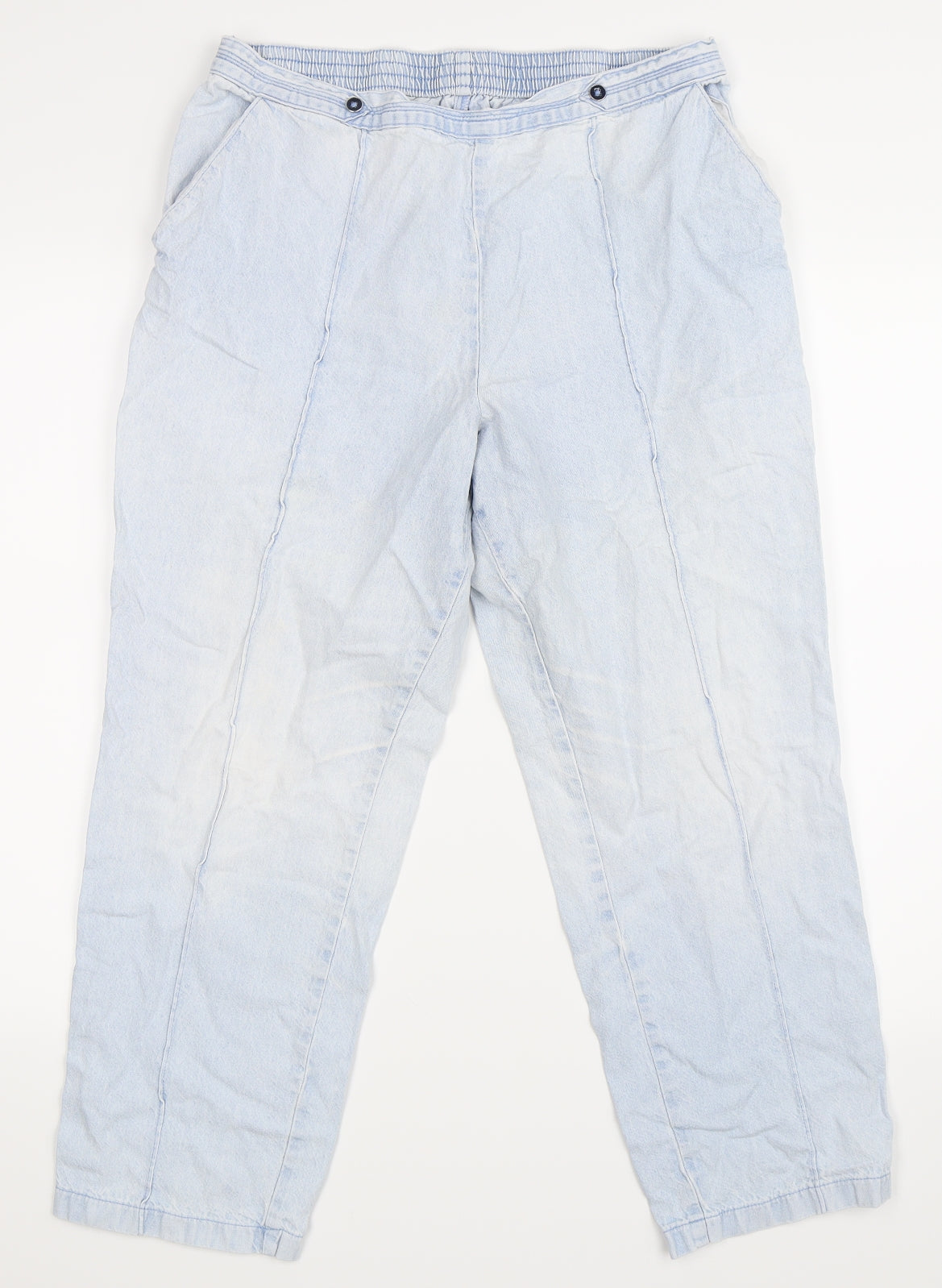 Womens UK Size 14 Marks and Spencer Regular Fit  Blue Trousers