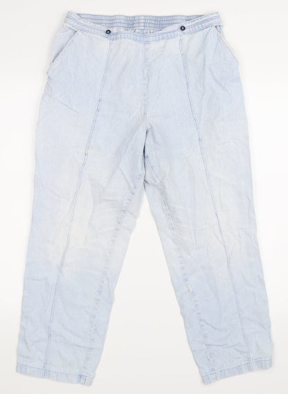 Womens UK Size 14 Marks and Spencer Regular Fit  Blue Trousers