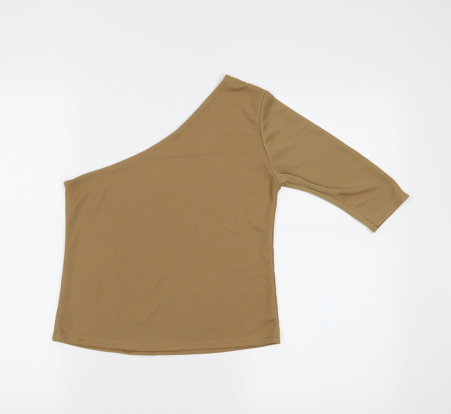 Womens UK Size L Preworn Beige Cropped Blouse