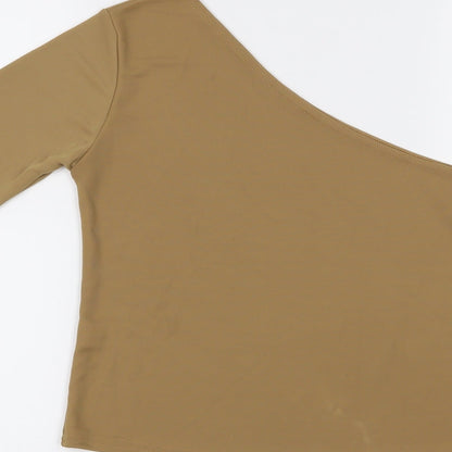 Womens UK Size L Preworn Beige Cropped Blouse
