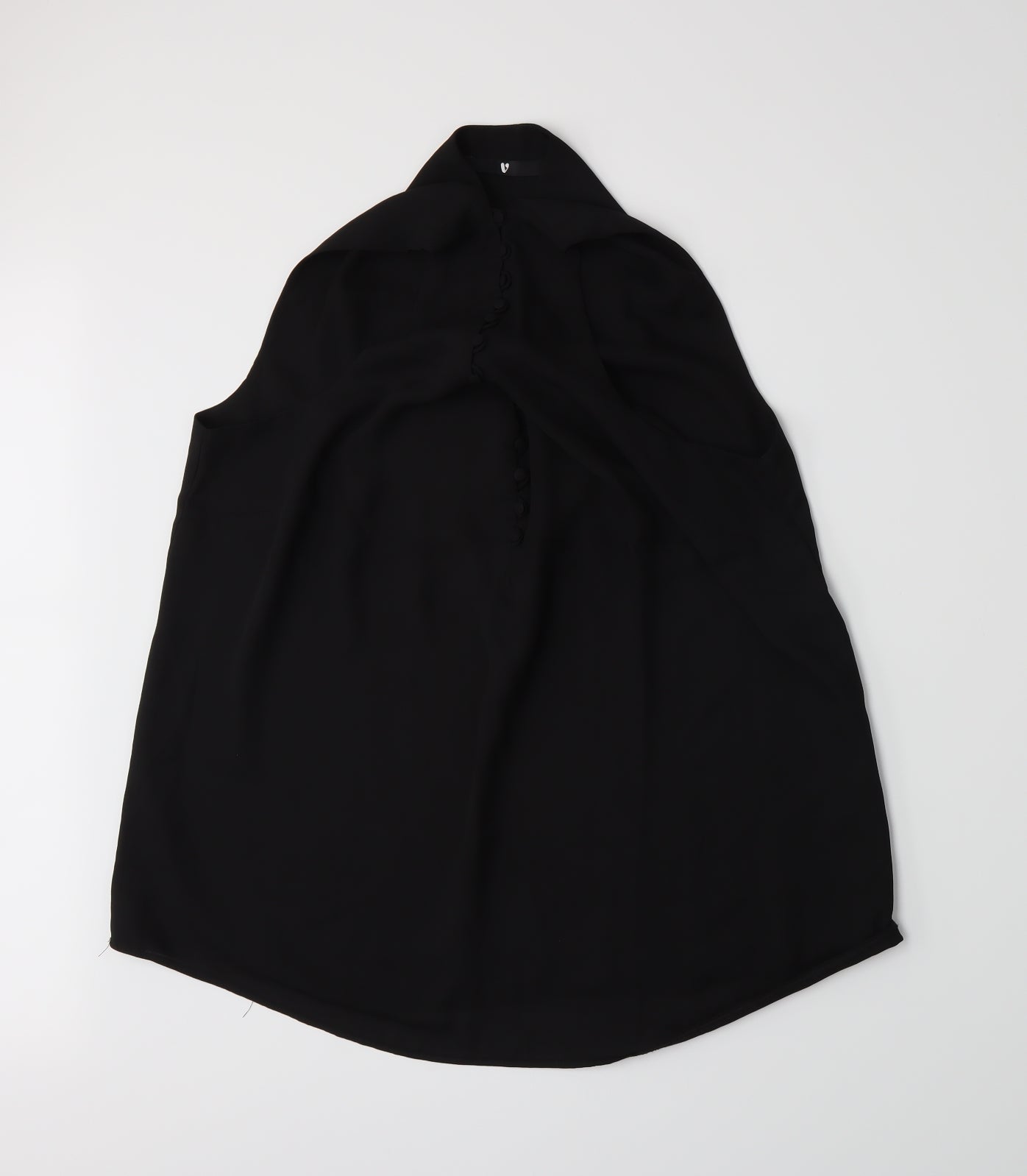 Womens UK Size 18 Very Black Basic Button-Up