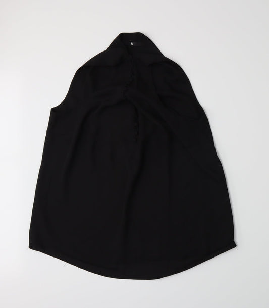 Womens UK Size 18 Very Black Basic Button-Up