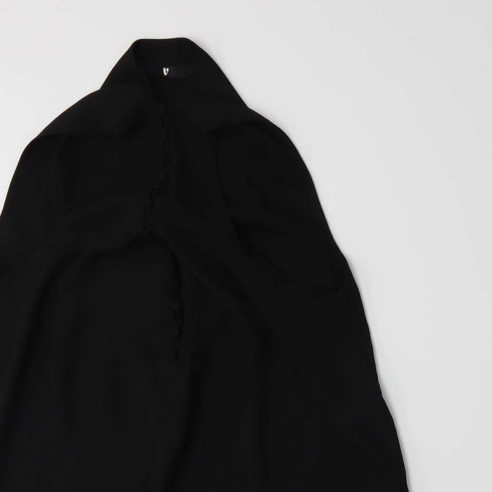 Womens UK Size 18 Very Black Basic Button-Up