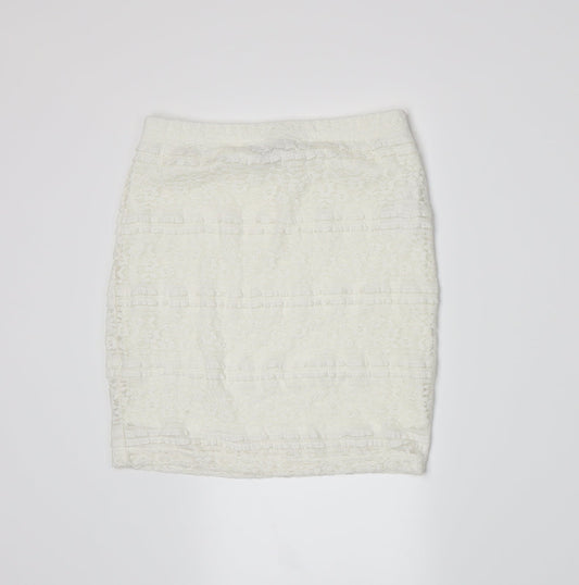 FOREVER 21 Womens White   A-Line Skirt Size S