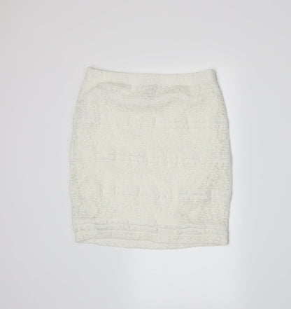 FOREVER 21 Womens White   A-Line Skirt Size S