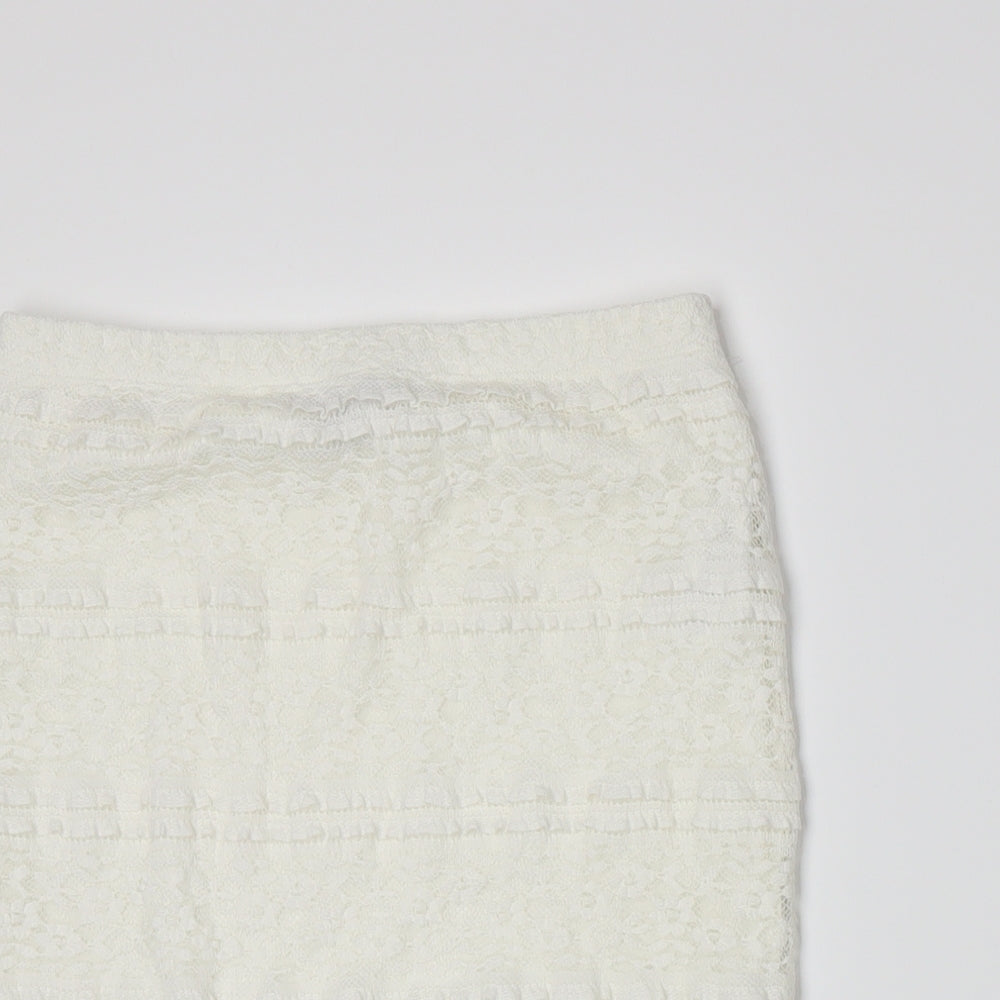 FOREVER 21 Womens White   A-Line Skirt Size S