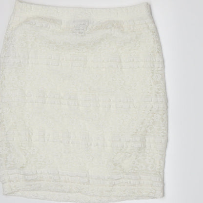 FOREVER 21 Womens White   A-Line Skirt Size S