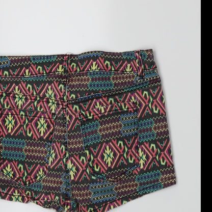 FOREVER 21 Womens Multicoloured Geometric  Hot Pants Shorts Size 8