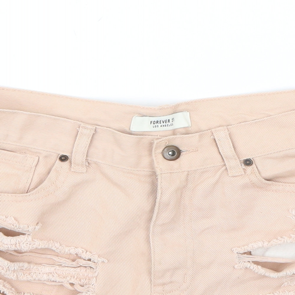 FOREVER 21 Womens Pink  Denim Hot Pants Shorts