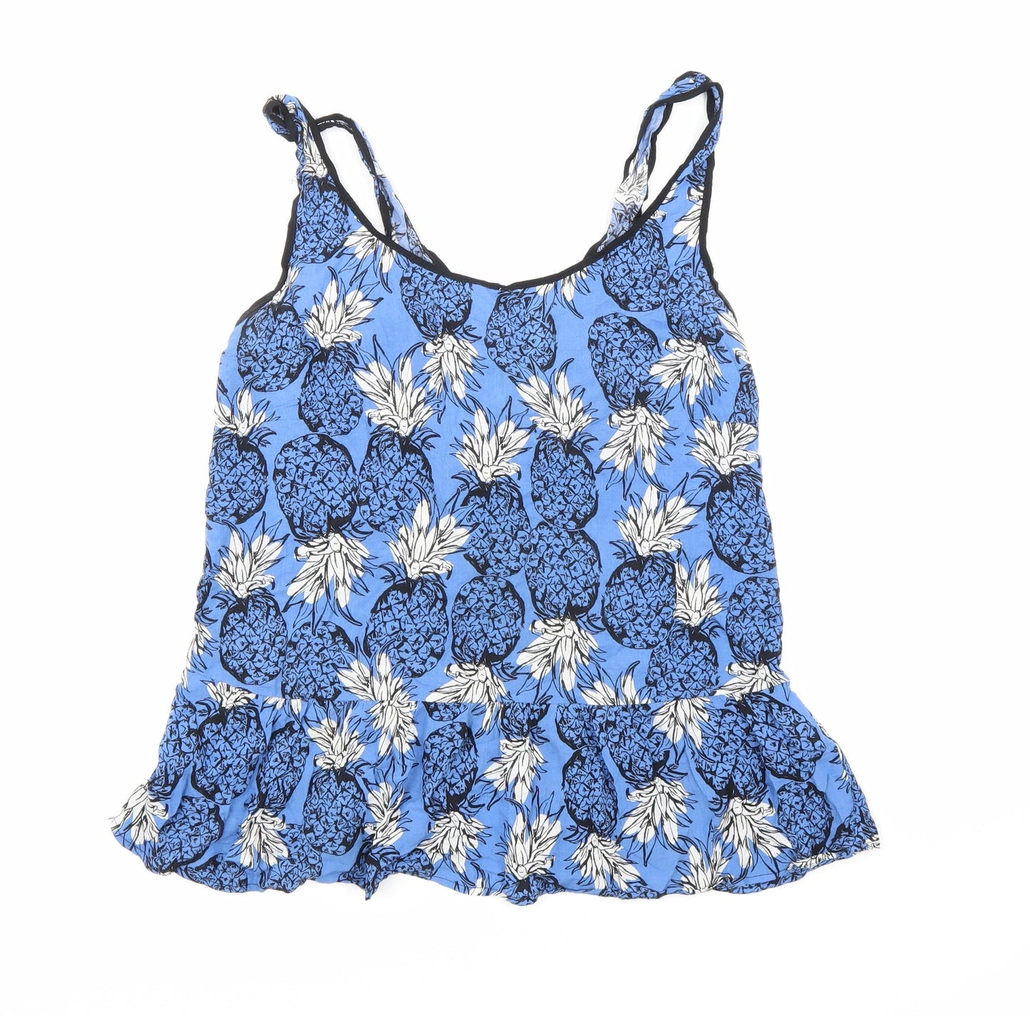 Womens UK Size M Stradivarius Blue Basic Tank
