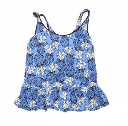 Womens UK Size M Stradivarius Blue Basic Tank