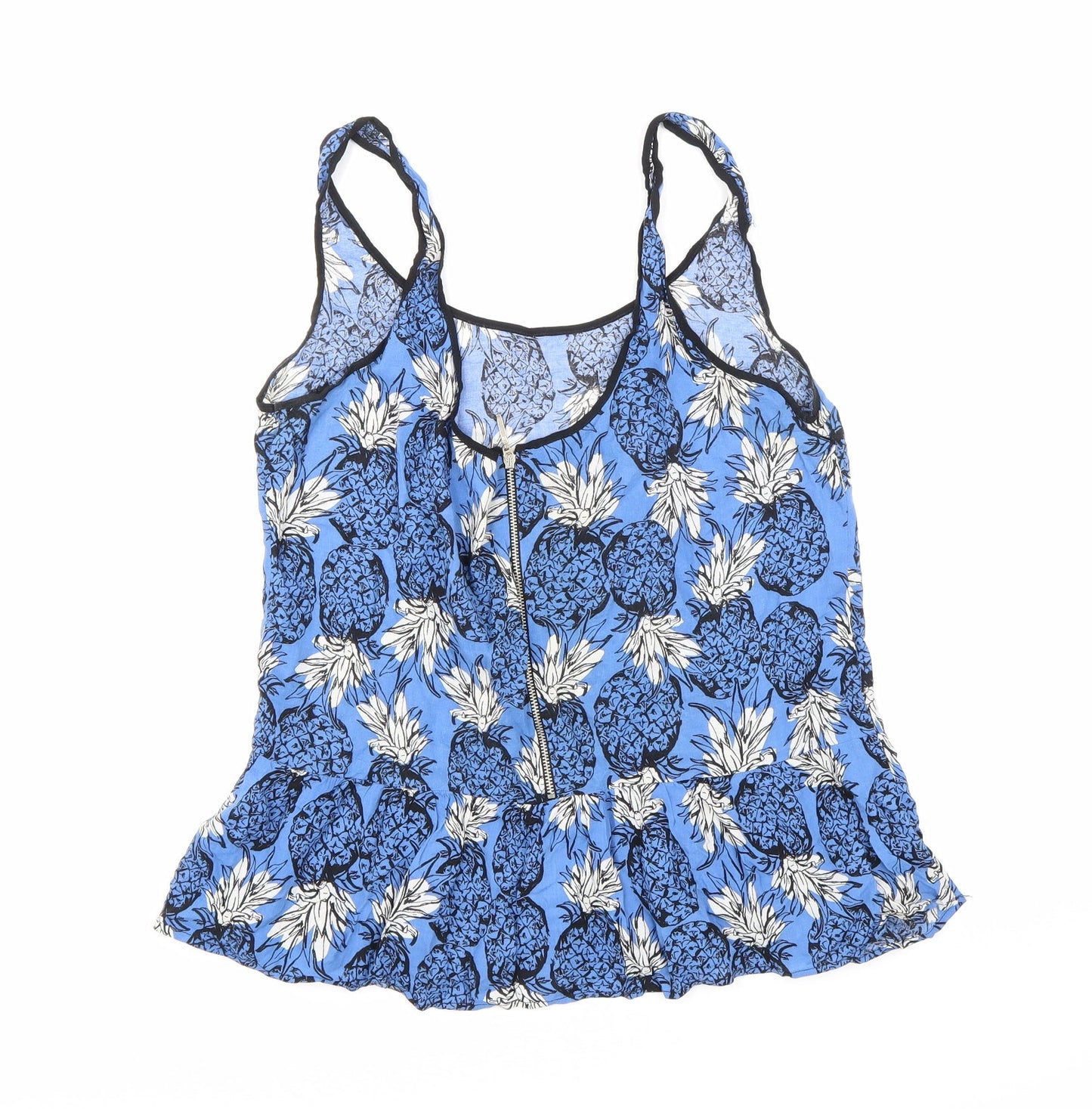 Womens UK Size M Stradivarius Blue Basic Tank