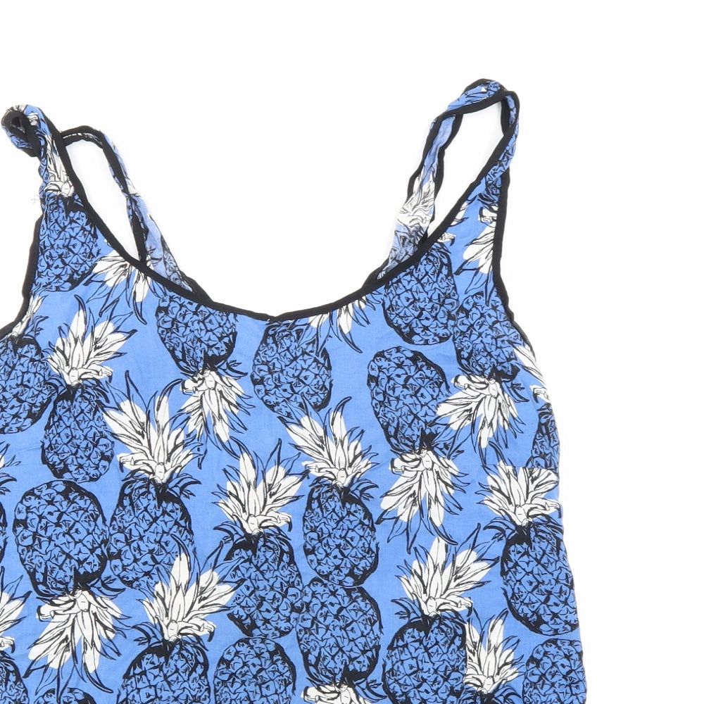 Womens UK Size M Stradivarius Blue Basic Tank