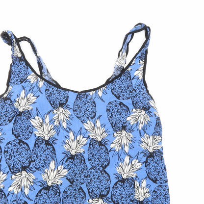 Womens UK Size M Stradivarius Blue Basic Tank