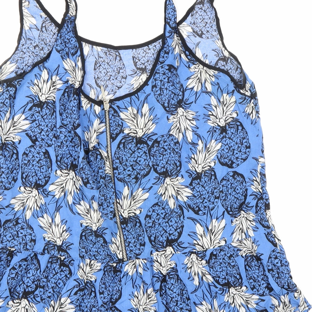 Womens UK Size M Stradivarius Blue Basic Tank