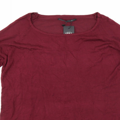 Only Mens Purple  Knit Pullover Jumper Size M